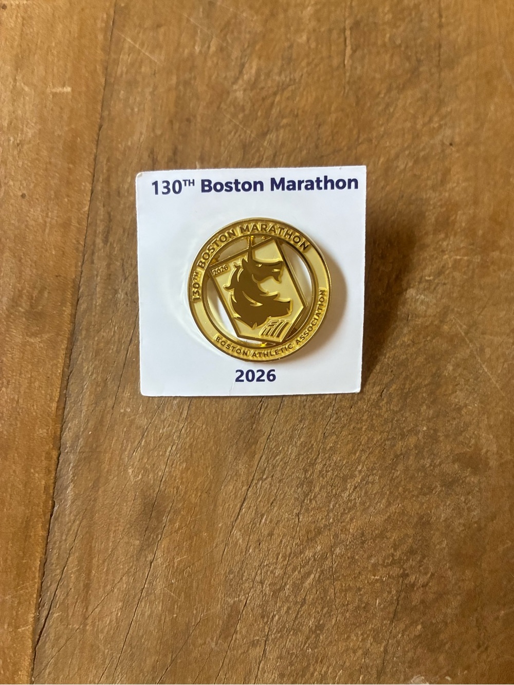Boston Marathon 2026 Gold Commemorative Pin